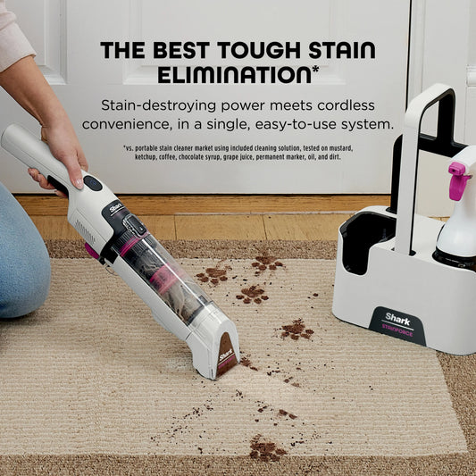 Shark StainForce Cordless Portable Stain Cleaner, bagless with self cleaning  - HX100