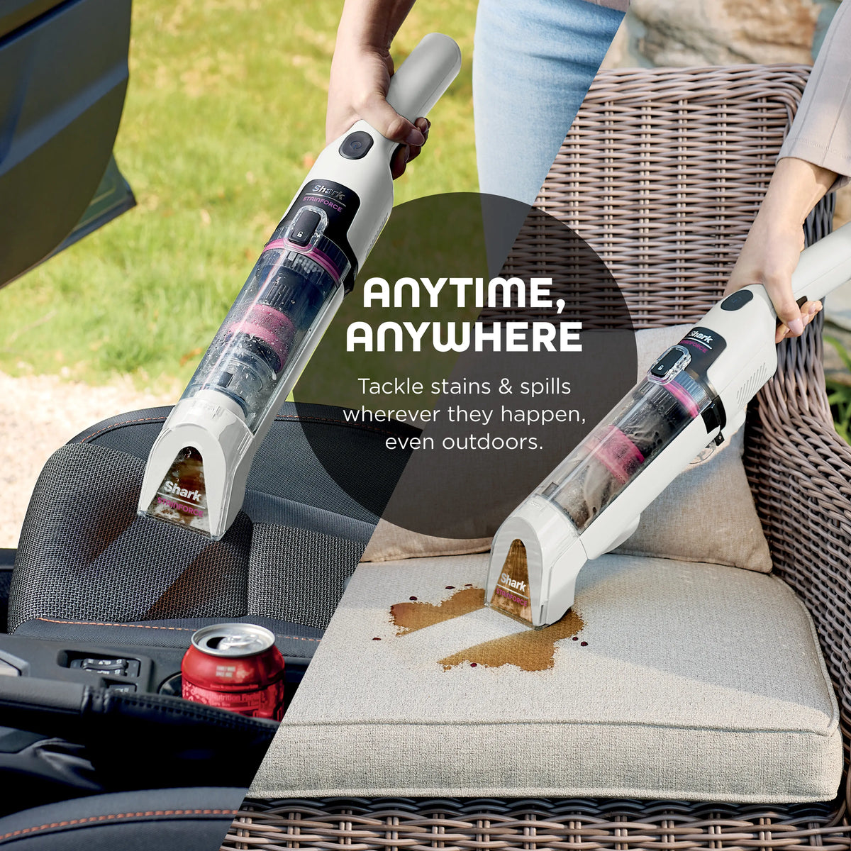 Shark StainForce Cordless Portable Stain Cleaner, bagless with self cleaning  - HX100
