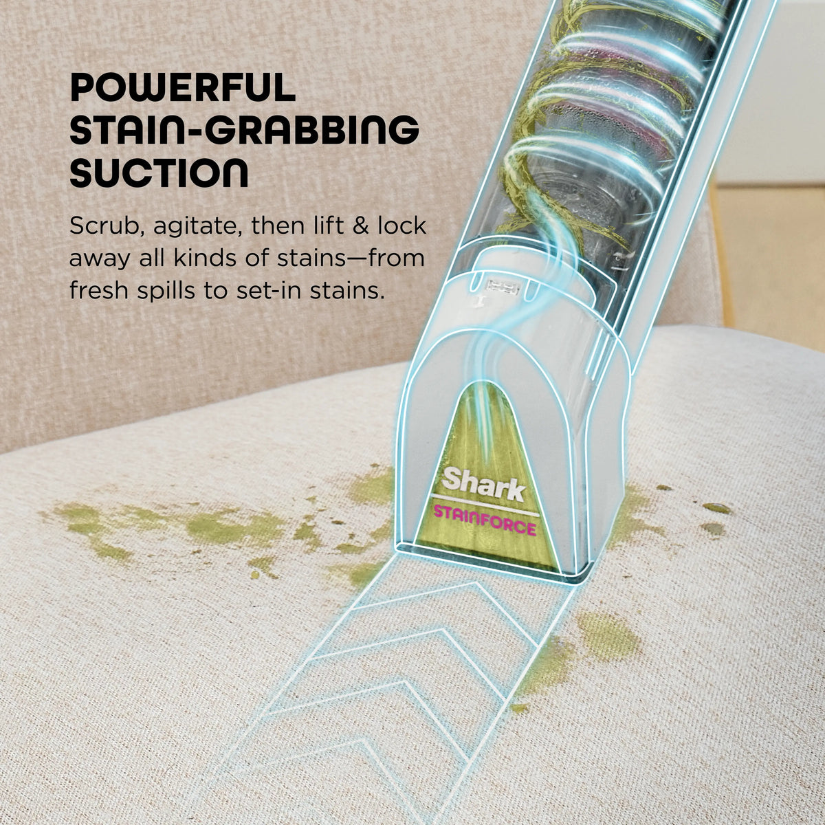 Shark StainForce Cordless Portable Stain Cleaner, bagless with self cleaning  - HX100