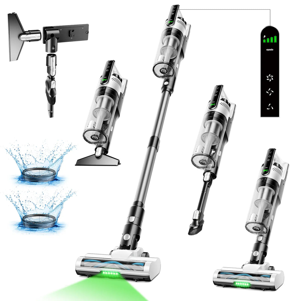 2026 New Arrival | Trucozie T550 Cordless Vacuum, 40kPa Suction, 50 Mins Runtime, 8-in-1 Lightweight Stick Vacuum for Pet Hair, Floors & Car