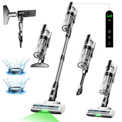 2026 New Arrival | Trucozie T550 Cordless Vacuum, 40kPa Suction, 50 Mins Runtime, 8-in-1 Lightweight Stick Vacuum for Pet Hair, Floors & Car