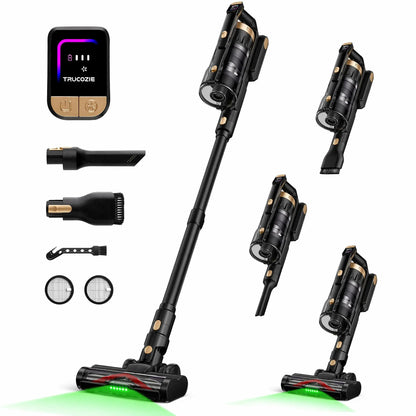2026 New Arrival | Trucozie T550 Cordless Vacuum, 40kPa Suction, 50 Mins Runtime, 8-in-1 Lightweight Stick Vacuum for Pet Hair, Floors & Car