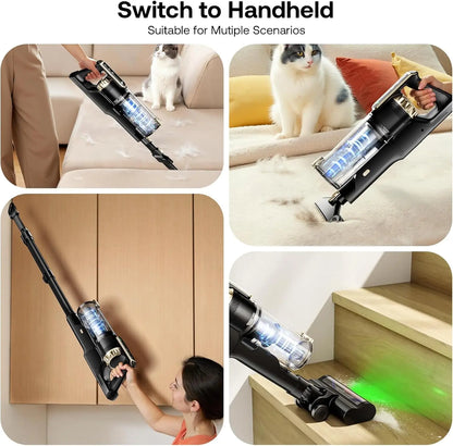 2026 New Arrival | Trucozie T550 Cordless Vacuum, 40kPa Suction, 50 Mins Runtime, 8-in-1 Lightweight Stick Vacuum for Pet Hair, Floors & Car