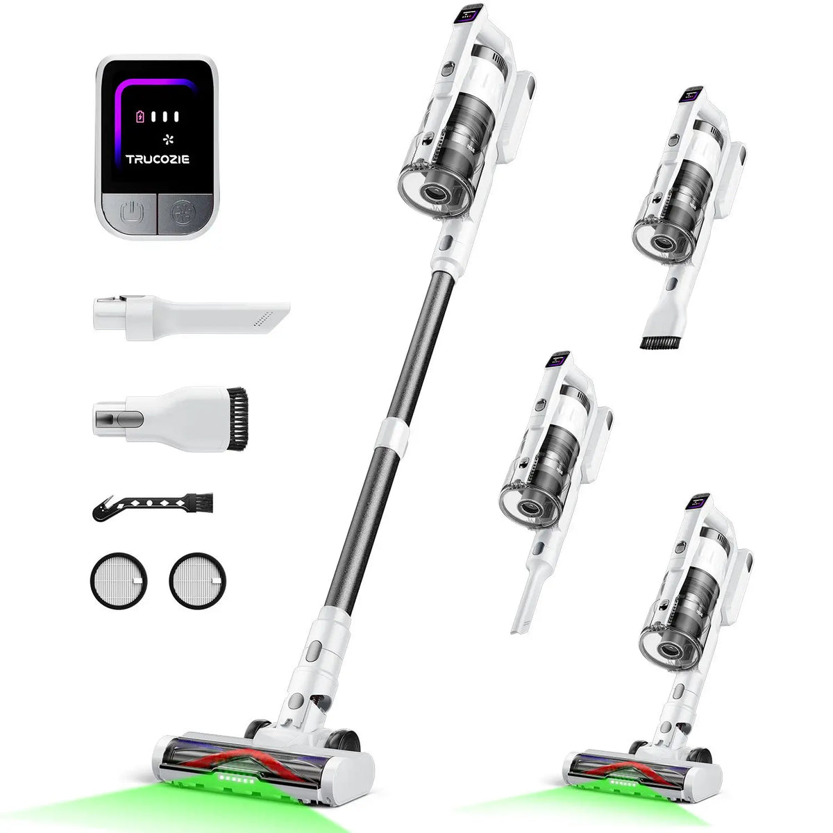 2026 New Arrival | Trucozie T550 Cordless Vacuum, 40kPa Suction, 50 Mins Runtime, 8-in-1 Lightweight Stick Vacuum for Pet Hair, Floors & Car