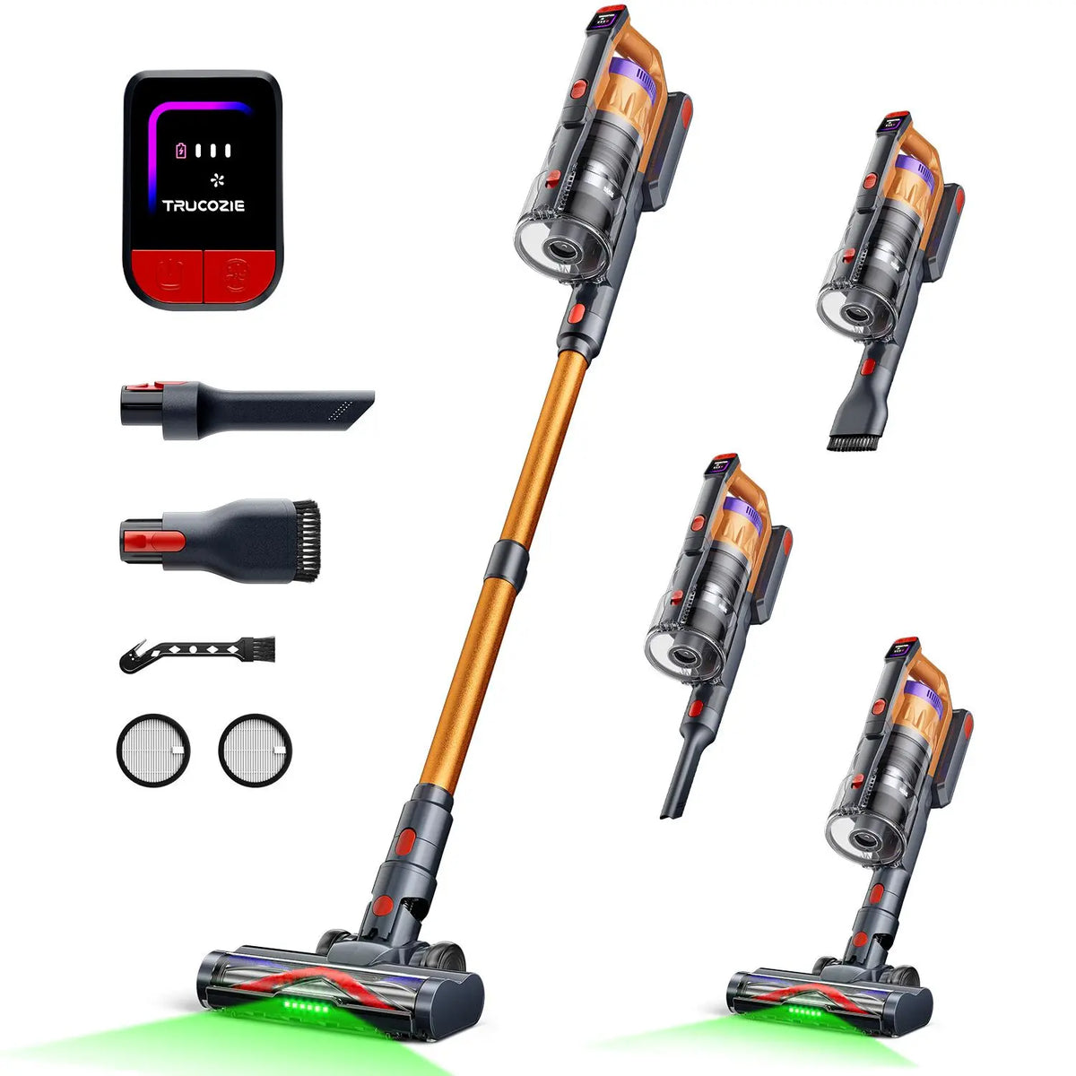 2026 New Arrival | Trucozie T550 Cordless Vacuum, 40kPa Suction, 50 Mins Runtime, 8-in-1 Lightweight Stick Vacuum for Pet Hair, Floors & Car