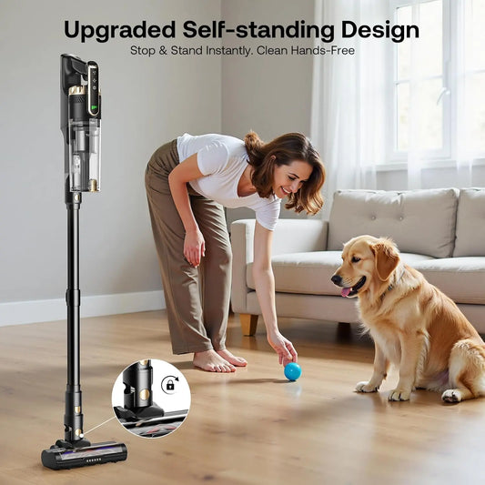 2026 New Arrival | Trucozie T550 Cordless Vacuum, 40kPa Suction, 50 Mins Runtime, 8-in-1 Lightweight Stick Vacuum for Pet Hair, Floors & Car