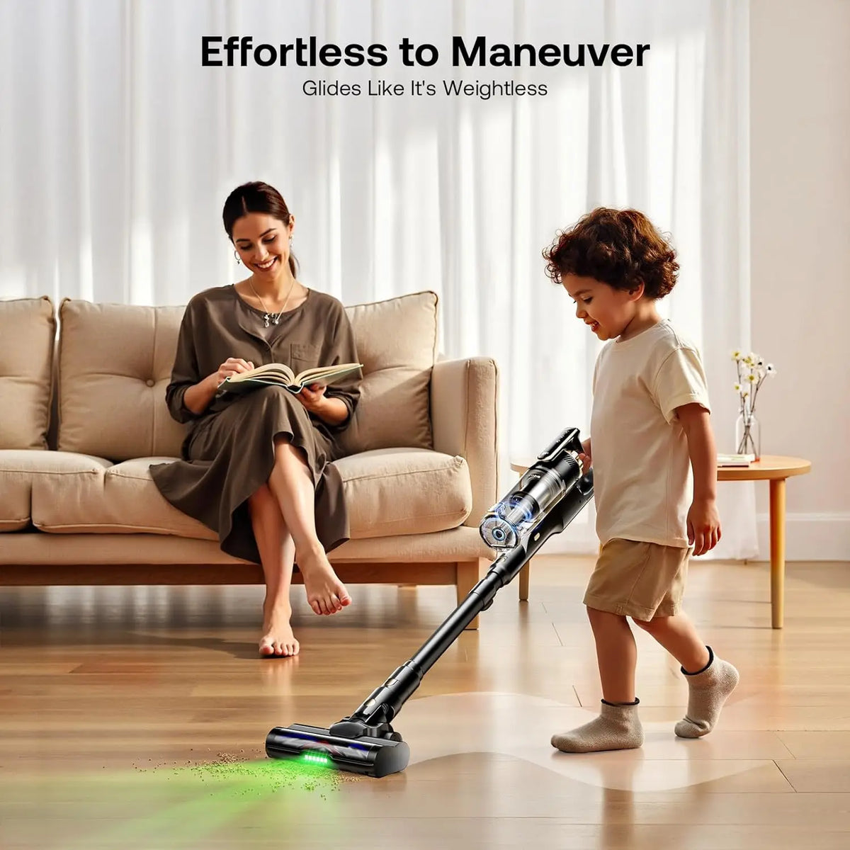 2026 New Arrival | Trucozie T550 Cordless Vacuum, 40kPa Suction, 50 Mins Runtime, 8-in-1 Lightweight Stick Vacuum for Pet Hair, Floors & Car